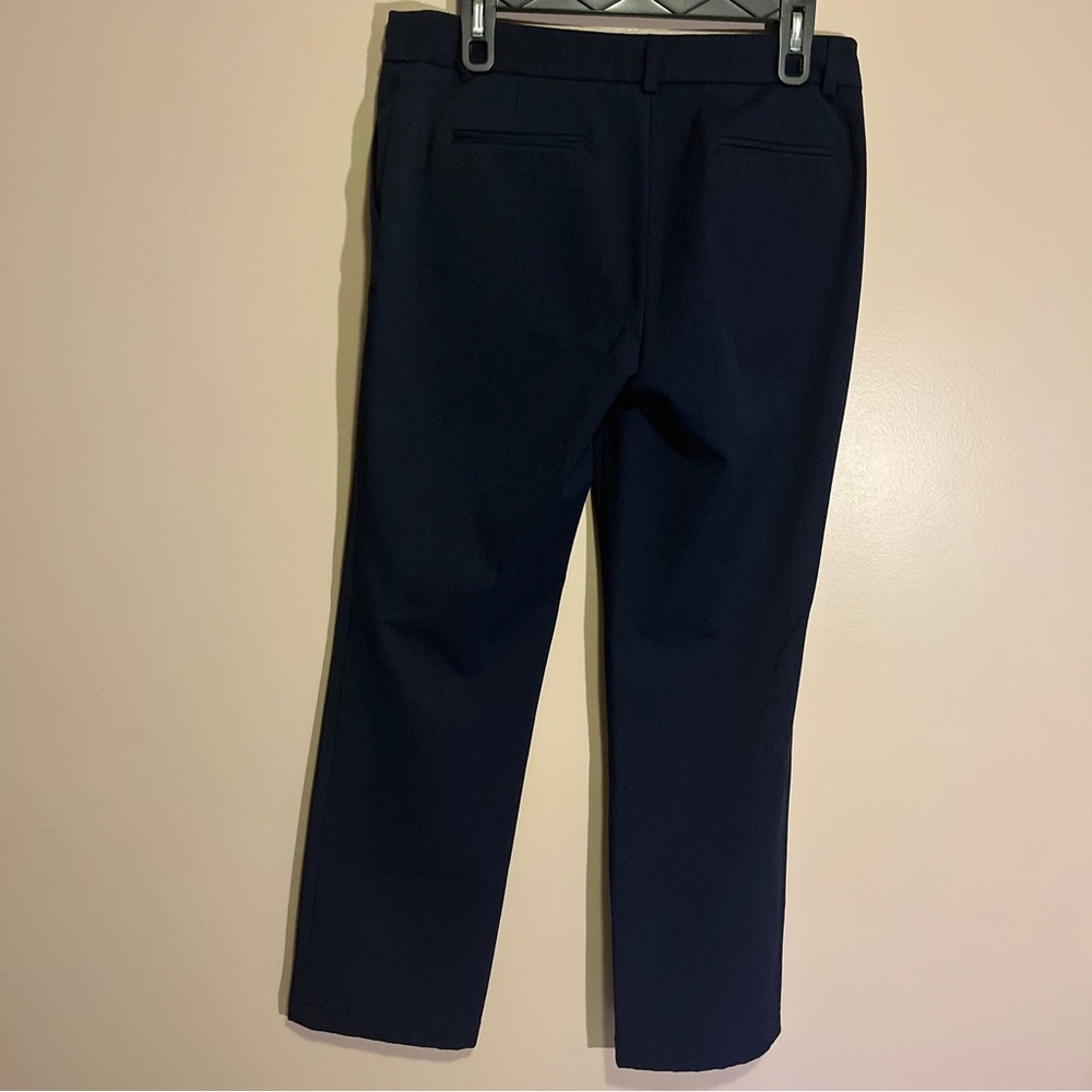 Hilary Radley Size 8x 32 Women's Black Straight Cut Leg Flat Front Dress Pants.